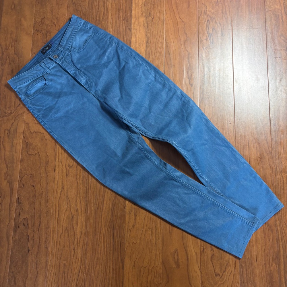 Kate Spade Saturday Blue Coated Denim Slim Jeans Size 28 High Rise Tapered